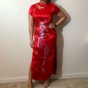 Red cheongsam